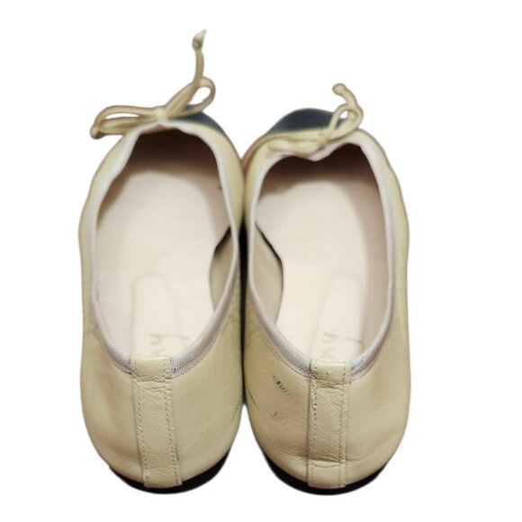 French Sole fs/ny Camille Cap Toe Leather Flats In Beige/Black - Size 8.5 - Picture 6 of 12